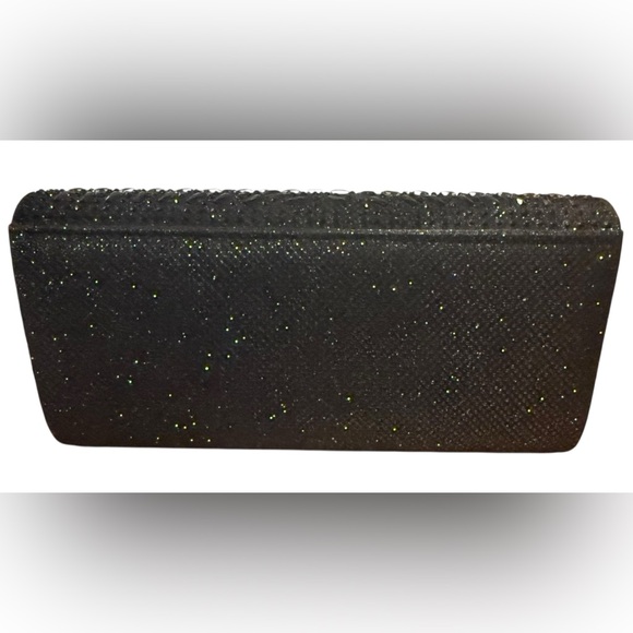 D’Margeaux NWT Black Beaded Evening Clutch Crossbody Gold Chain Formal Bag - Picture 4 of 6